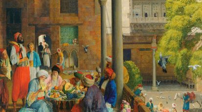 لوحة للرسام جون فردريك، بعنوان: وجبة الغداء (القاهرة).