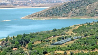 جانب من الاراضي الزراعية المحيطة بالسد